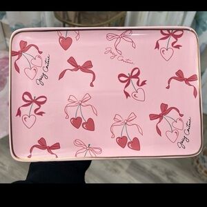 Juicy Couture Pink Tray with Heart and Bow Design